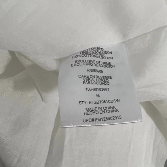 G B Fit and Flare White Halter Neck Cutout Twist Front Clip Dot Dress - Picture 7 of 7